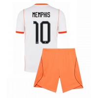 Stroje piłkarskie Holandia Memphis Depay #10 Koszulka Wyjazdowej dla dzieci MŚ 2026 Krótki Rękaw (+ szorty)